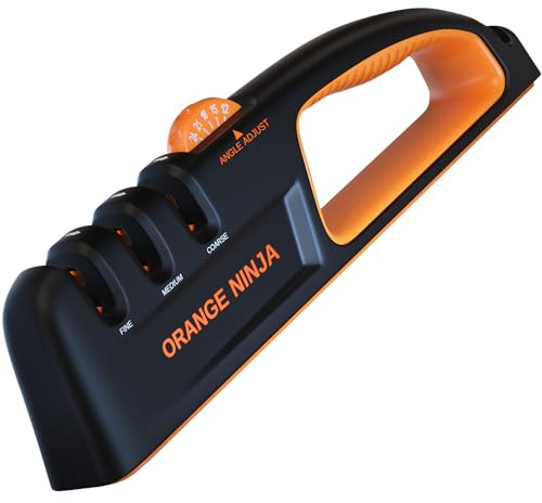 5 Precision Adjust Knife Sharpener- 3-Stage Premium Kitchen Knife Sharpener to Repair, Restore & Polish Blades by Sharp Pebble