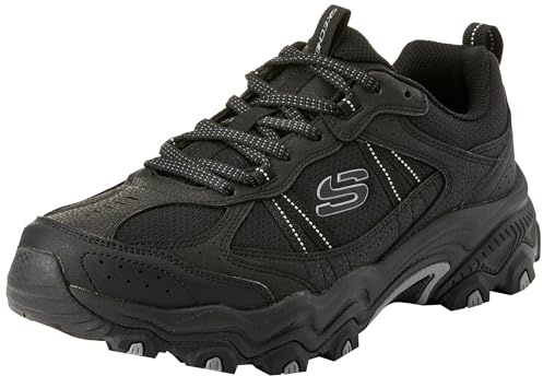 Skechers Sneaker da Uomo Endurance on The Upper StitchSneaker, Bordo in Rete Sintetica Nera, 41.5 EU