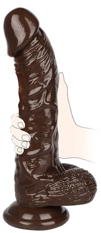 10 Inch Brown Dildo Big Dildos, Soft Realistic Huge Dildo with Strong Suction Cup for Hands-Free and Anal Play, Big G-spot Dildo Anal Sex Toys for Women and Couple