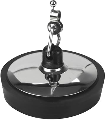 Universal Waschbeckenstöpsel und Abflussstopfen für Küchenspülen M. ROSENFELD HOME (Schwarz mit Metalldeckel)