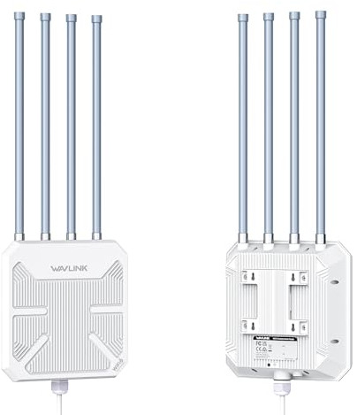 WAVLINK WiFi6 Outdoor Access Point, Long Range Outdoor WiFi, Dual Band 2.4G+5G AX3000 Mesh Extender mit PoE/4x8dBi High-gain Antennen/IP67 Wetterschutzgehäuse/Signal Booster Amplifier