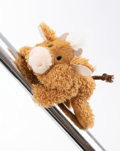 NICI MagNICI Peluche Vache des Highlands McMooray 12cm Brun - Peluche avec Aimant - Animal magnétique pour réfrigérateur, Tableau Noir, élément métallique et Beaucoup Plus, Superbe idée Cadeau
