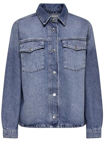 Only Onlella L/S Pocket Shirt Tai519 DNM Noos Jeans Camicia Medium Blue Denim, M, Media Blu Denim, M
