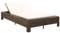 Keyroto Garten Sonnenliege 2 Personen Verstellbar Doppelliege Outdoor Liege 2 Personen Sonnenbett Outdoor Garten Relaxliege mit Auflage - Braun, 220 x 130 x 35 cm
