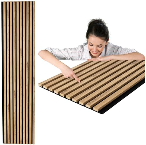 Wandlamellen auf Filz 270 x 46 cm Besteht aus 2 Stück 135x46 cm Akustikpaneele ca 1,26m² -| Wotan Eiche | Wandverkleidung | | Akustikpaneel | Wandpaneele auf Filz | Akustikfilz | Lamellenverkleidung