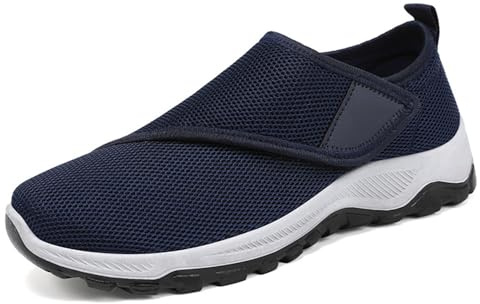 Scarpe Terapeutiche per Diabetici da Uomo Scarpe da Corsa Scarpe Alluce Valgo Piedi Gonfi, Scarpe da Ginnastica Leggere E Traspiranti Antiscivolo Scarpe Ortopediche per Artrite Edema,Blue-42 EU