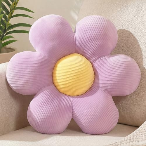 FSRONGXI cuscino con fiori, cuscino decorativo viola, graziosi cuscini da terra, cuscino estetico preppy per la decorazione della camera da letto, per letto, divano, sedia 38cm (viola)