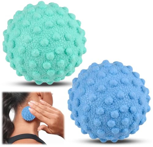 Palline Massaggio, Set 2 Palline Massaggio Piedi Antiscivolo Semirigide, Pallina Massaggiatore Muscolare Tutto il Corpo, Palline Massaggio e Lacrosse Ball, Sfere da Massaggio per Deep Tissue Massaggio