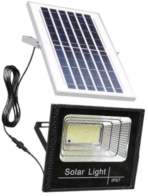 BASSFLY Luz Solar Exterior, Luz Solar LED, luces de inundación de 500w, reflectores solares for exteriores con Control remoto for jardín y calle