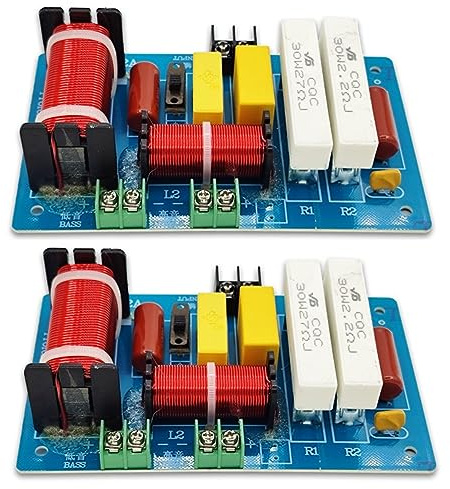 Tekiaviai 2 PCS PA-2A 2 Ways Speaker Crossover Treble + 450W Pure Subwoofer Frequency Divider Filters DIY Blue DIY For Home