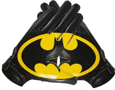 Exote Sports Youth Football Gloves American Reciever Villain Football Gloves for Adult Men Women and Boys with Super Sticky Silicone Grip Palms Ultimate Performance Booster (Youth Medium)