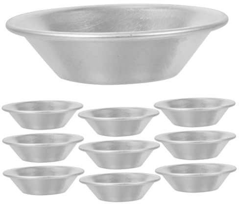 FUNOMOCYA 10 piezas Molde para Tartaletas de Aluminio Antiadherente Resistente Altas Temperaturas para Hornear Cupcakes Pudín Galletas Muffins Postres Individuales