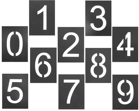 IWOWHERO Pochoirs Numéros Réutilisables pour Peinture Murale et Signalisation Gabarits Chiffres Résistants pour Boîte Aux Lettres Stationnement et Étiquetage