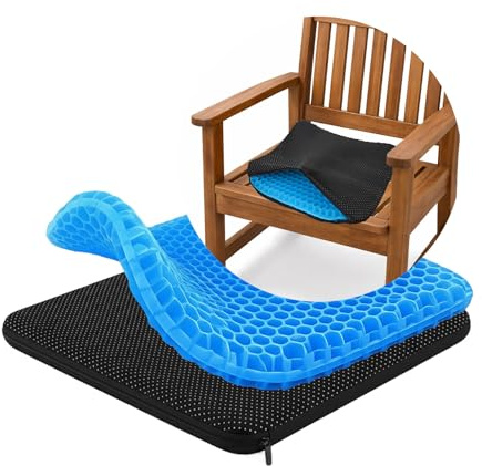 MMOBIEL Cojín de Gel Cojín Ergonómico para Silla con Funda Antideslizante y Material de Gel Impermeable – para Alivio de Presión, Oficina, Coche, Estadio, Kayak Viaje y para Llevar