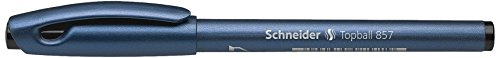 Schneider Schreibgeräte Tintenroller Topball 857, mit stabiler Metallspitze, 0,6, schwarz, 1 Stück (1er Pack)
