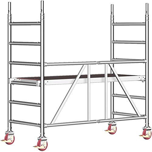 Layher | Andamio Plegable de Aluminio ZIFA | Plataforma de 1 |80 x 0 |75 m | Altura de andamio 5 |98 m