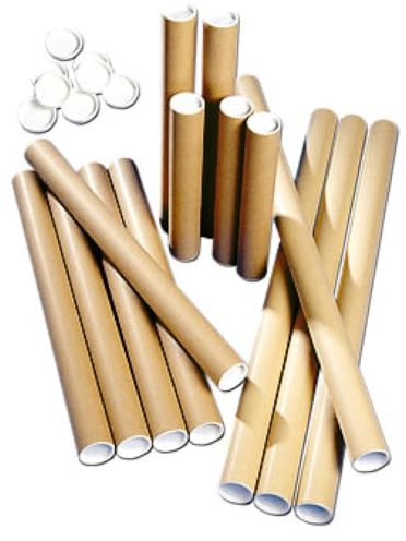 10 x (Size 50mm-A1) Cardboard Postal Tubes Strong Quality Mailing Shipping Dispatching Brown/Yellow