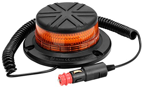 D-TECH LED 12/24V Luz de Advertencia Luz Estroboscópica Rotativo Luces de Emergencia con Base Magnética Homologado para Tractor Camion Vehículo Remolque