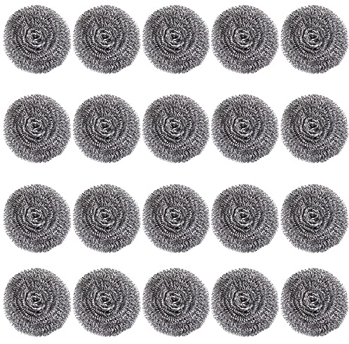 Stahlwolle Wäscher,20 Stück Edelstahl Schwamm Topfreiniger Spülschwämme Topfschwamm Für Hochleistungsreiniger Für Töpfe,Pfannen,Grillgeräte und Herd und andere Orte