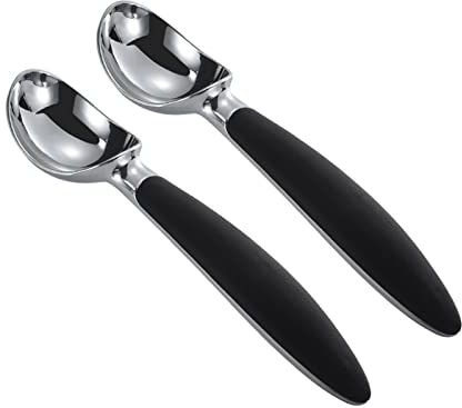 Eiscremelöffel Edelstahl Eisportionierer Eislöffel Portionierer mit Bequemem Anti-Rutsch Griff, Hochleistungs Eiskugelportionierer für Eis zum Ausgraben von Eiscreme Wassermelone Reis (2 Stück)