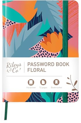 Rileys Carnet de Mots de Passe avec Onglets A à Z, 15 x 11 cm (Floral)