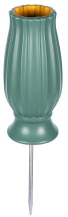 LOVIVER Cemetery Vase Outdoor in Ground Vase Removeable Waterproof Plug,Memorial Vase Grave Decorations for Lawn Cemetery Grave Site, Green