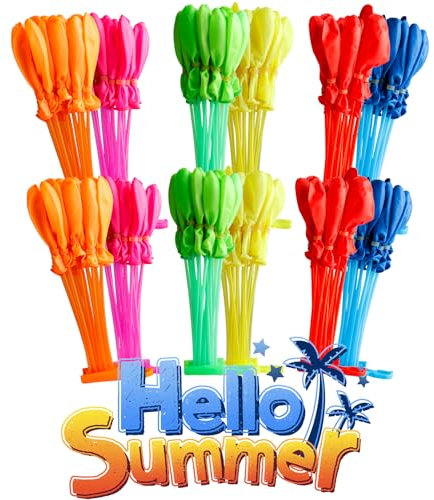 Yiran 216Pcs Rapid-tying sealing Multicolour Water Balloons, Outdoor Splash Water Balls Summer Fun, Beach, Pool Parties, Family Gatherings Summer Splash Fun for Kid& Adults