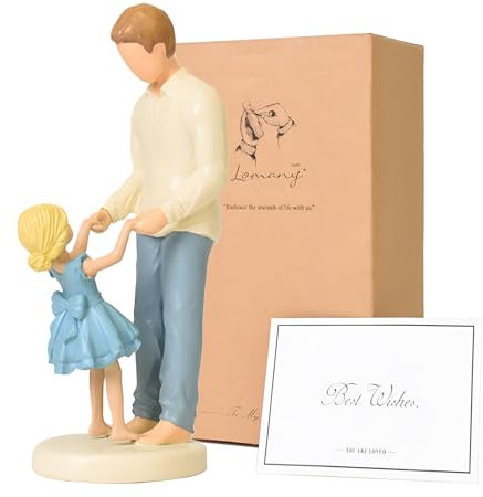 FVFVAHO Figurines Cadeaux pour Père, Sculpture Peinte à la Main Statue père-Fille, Décoration pour Fête des Pères Mariage Noël Cadeaux Commémoratifs pour Papa Nouveau Fils Mari