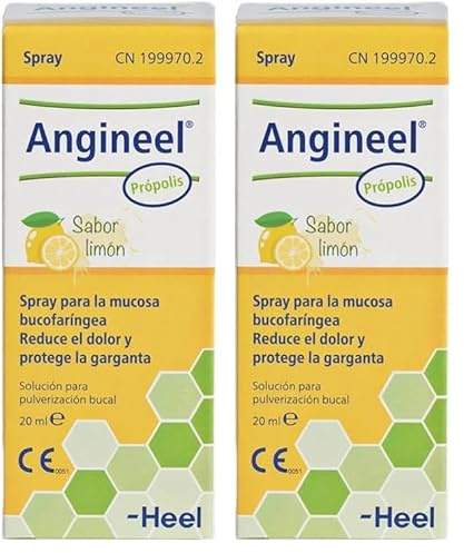 Heel - Angineel Própolis en Spray, Con Própolis, Aloe Vera, Ácido Hialurónico y Zanthoxylum, Protege y Alivia la Irritación y el Dolor de Garganta, Calma el Picor y Sequedad, Sabor Limón - 20 ml