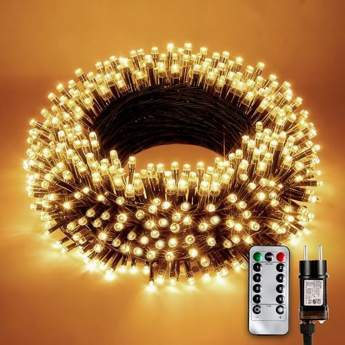 Sanweyter 30M Luci Albero di Natale 300LED Luci Natale Esterno Decorazioni Natalizie con Funzione di Memoria Timer, impermeabile, 8 modalità di illuminazione natalizia