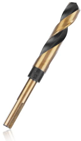 Punta Elicoidale a Gambo Ridotto da 16mm, Punta da Trapano in Acciaio Rapido al Cobalto per Rame Alluminio Ferro e Lavorazione del Legno Progetti Fai Da Te (Nero, Oro)