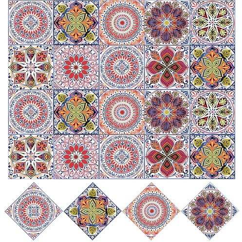20 Piezas Azulejos Bricolaje Pegatinas, Retro Decorativo Pegatinas De Baldosas, Mosaico Pegatinas De Baldosas, para Baños de Muebles, Fácil de Fregar（105）