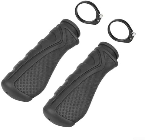 Empuñaduras de goma suave para manillar de scooters eléctricos y bicicletas con diseño de bloqueo antideslizante compatible con tubos de 22 mm para reducir la vibración y mejorar el control