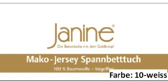 Janine Spannbettlaken JERSEY 5007, Gr. 200x200 cm, Fb. 10 weiß, Mako-Feinjersey