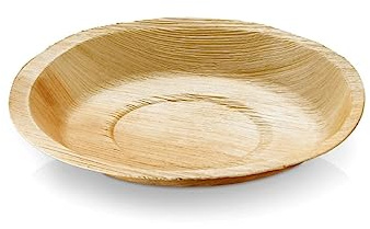 PACOVIS - Assiettes jetables rondes en palmier - Lot de 25 - Ø 24 cm