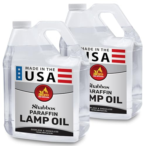 Ner Mitzvah 1 Gallon Paraffin Lamp Oil - Clear Smokeless, Odorless, Clean Burning Fuel for Indoor and Outdoor Use - Shabbos Lamp Oil - 2 Pack