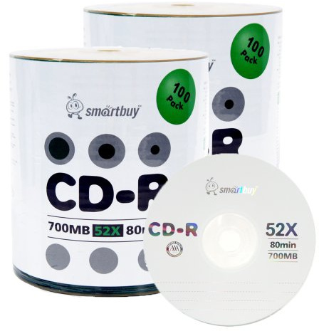 Smartbuy 200-disc 700 MB/80 min 52 x CD-R Logo parte superior en blanco datos medios grabables Disco