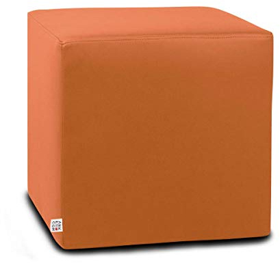 ARKETICOM Dado Pouf Poggiapiedi CUBO Ecopelle Sfoderabile Puff Arancione 35 cm