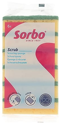 Sorbo Lot de 6 grandes éponges à récurer, résistantes et durables
