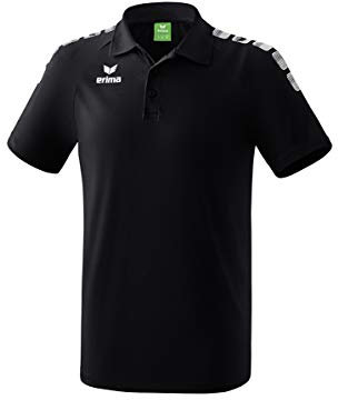 Erima Herren Essential 5-C Poloshirt (2111901), schwarz/weiß, 3XL