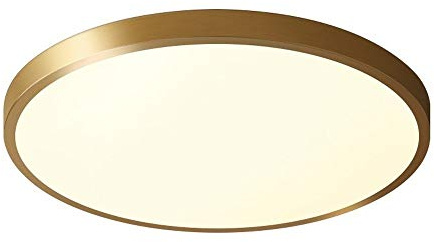 DLGGO LED-taklampa borstad guld, badrumslampor tak 30 W, infälld taklampa 6 000K vit Ø19,6 , runda taklampor för badrum (färg: varmt ljus 12w)