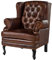 MASSIVMOEBEL24.DE Ohrensessel Echtleder 88x80x108 braun Chesterfield #101