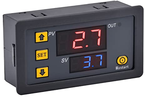 VOKTTA Digital Timer Relais Modul DC 12V 20A Zeitschaltuhr Relais Zyklisches Zeitverzögerungsrelais mit LCD Dual Display