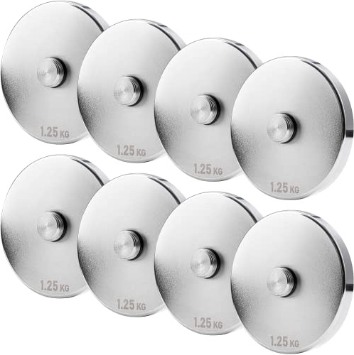 Northdeer Weight Plates for Steel Dumbbells V2.0 - Disc Set 8 Pieces 1.25kg (Silver)