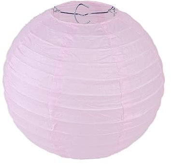 Surwin 10pcs Lanternes Papier Chinois, Lanternes en Papier à Suspendues, Boule Ronde Abat-Jour, Lanterne Decorative pour Intérieurs Extérieurs Mariages Anniversaires (20cm,Rose Clair)