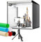 SenDeluz Caja de Luz para Fotografía 50x50x50CM, Caja Profesional Portátil para Estudio de Fotografía con 2 Tiras LED Movibles de Atenuación Continua, 6 Telones de Fondo para Fotografía de Producto
