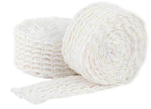 Sangcca Fleischnetz, Schinken Netz, Bratennetz, 2 Rollen Baumwolle Fleischnetz Elastisches Rollbratennetz, Zum Aufbewahren, Aufhängen, Braten, Garen Von Fleisch Schinken - 3M/Rollen