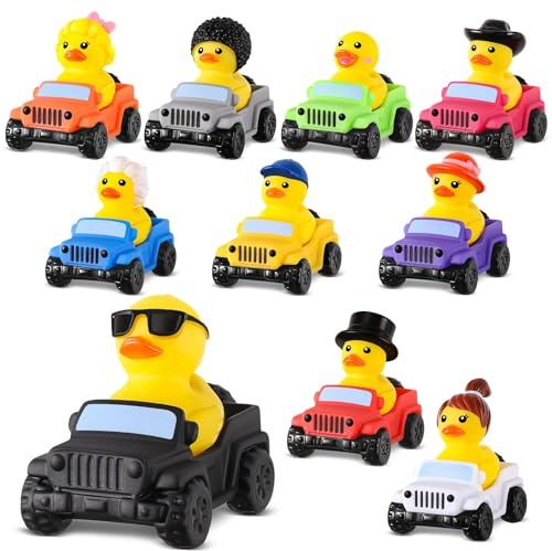 60 Pcs Rubber Ducks for Jeeps, 30 Ducks 2.8 Inch Assortment with 30 Colors Cars, Collectible Vehicle Dashboard Decorations, Summer Party Favors Class Exchange Gifts for Kids, Bath Toys Birthday Gifts