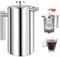Yiyai French Press Kaffeebereiter, 1L Edelstahl Kaffeepresse Doppelwandige Isolierte Kaffeekanne mit Plunger, Handfilter Kaffeemaschine für Zuhause, Reisen und Camping