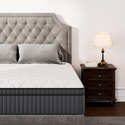 GdNight Full Mattress, 12 Inch Plush Hybrid Mattress with Gel Memory Foam, Fiberglass-Free, 7-Zone Pocket Spring-Motion Isolation-Edge Support, 365 Nights Trial
